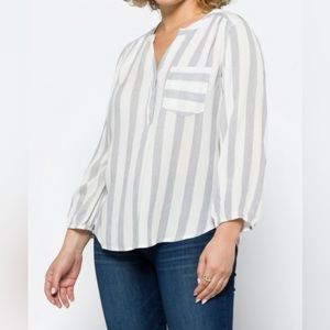 Prat Henley 3/4 Sleeve Blouse